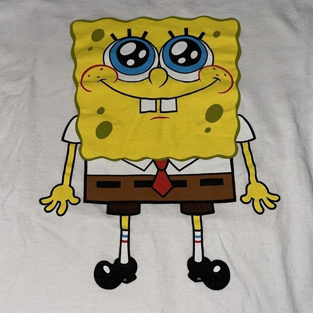 Nickelodeon SpongeBob Adult White Long Sleeve Tee XL - Picture 2 of 5